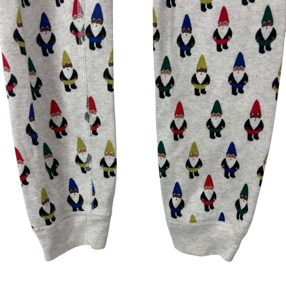 Hanna Andersson Kids Beige Gnome Christmas Pajama Set Unisex 100% Cotton Size 12 - Picture 4 of 5